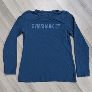 Women's Gymshark Long Sleeve Logo Shirt Blue Sz M